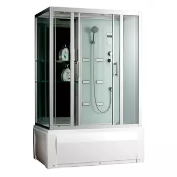 Душевая кабина Frank F557 170х85х215 профиль хром, стекло прозрачное, с баней 2098721