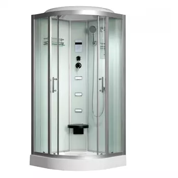 Душевая кабина Frank F606 100х100х218 профиль хром, стекло прозрачное, с баней 20158490