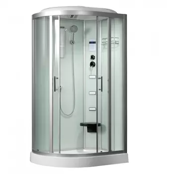 Душевая кабина Frank F610L 120х80х218 профиль хром, стекло прозрачное, левая, с баней 98798855