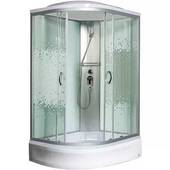 Душевая кабина МОНОМАХ 120x90х210 профиль хром, стекло прозрачное с рисунком, правая 10000005828