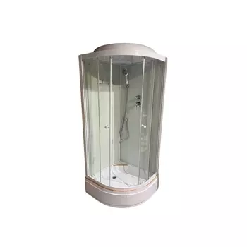 Душевая кабина Parly Bianco BM101T 100x100х215 профиль белый, стекло прозрачное