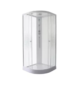 Душевая кабина Parly Bianco EB103P 100x100х210 профиль белый, стекло прозрачное