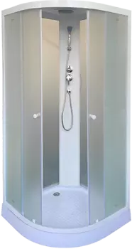 Душевая кабина Parly Effect EF1031 100х100, с низким поддоном, профиль белый, стекло матовое /9201