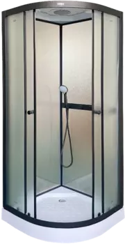 Душевая кабина Parly Frost F811B 80х80, с низким поддоном, профиль черный, стекло рифленое /9211
