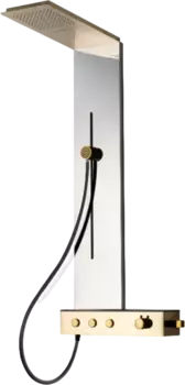 Душевая панель Cerutti Spa Avisio 9658, с тропическим душем, серебро, бронзовая, из нержавеющей стали /9658