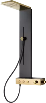 Душевая панель Cerutti Spa Avisio 9659, с тропическим душем, черная, бронзовая, из нержавеющей стали /9659