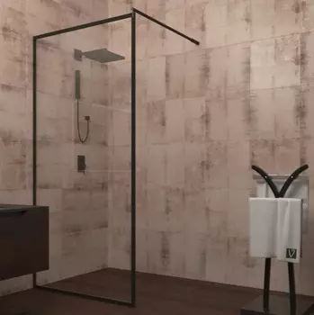 Душевая перегородка Veconi Korato 120х195 профиль черный, стекло прозрачное KR71-120-01-19C1