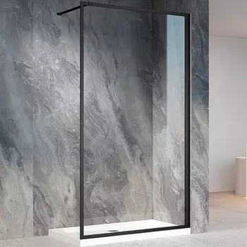 Душевая перегородка Veconi Korato 80х200 профиль черный, стекло прозрачное KR81B-80-01-C7