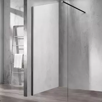 Душевая перегородка Vincea Walk-In VSW-1H110CLB 110х200 профиль черный, стекло прозрачное