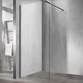 Душевая перегородка Vincea Walk-In VSW-1H110CLGM 110х200 профиль вороненая сталь, стекло прозрачное