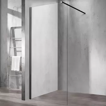 Душевая перегородка Vincea Walk-In VSW-1H800CLB 80х200 профиль чёрный, стекло прозрачное