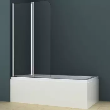 Душевая шторка на ванну Azario Boston AZ-141 80 (41,5+38,5)*140 профиль хром, стекло прозрачное