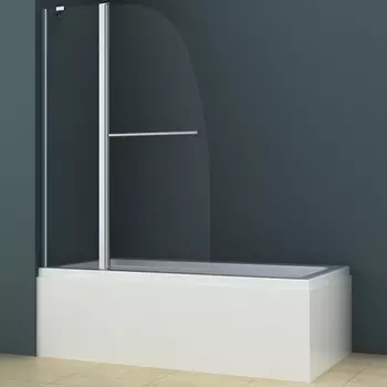 Душевая шторка на ванну Azario Boston AZ-142TB 100х140 профиль хром, стекло прозрачное