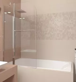 Душевая шторка на ванну Veconi Palau 80х150 профиль хром, стекло прозрачное PL81-80-01-19C1