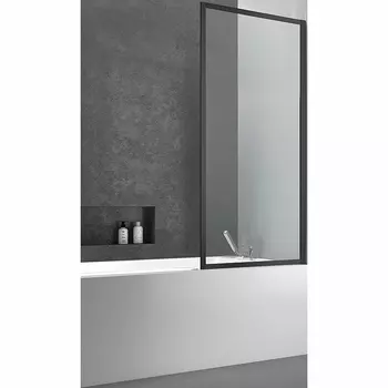 Душевая шторка на ванну Vincea City VSB-41700CLB 70х140 профиль черный, стекло прозрачное