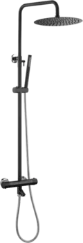 Душевая стойка Boheme Uno 468-T-BCR черный, хром, с термостатом