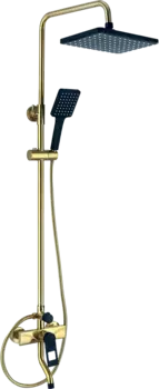 Душевая стойка Bronze de Luxe Element EL77/1GB матовое золото, черная