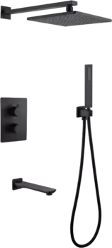 Душевой комплект Abber Weiss Insel AF8050B С ВНУТРЕННЕЙ ЧАСТЬЮ, черная матовая