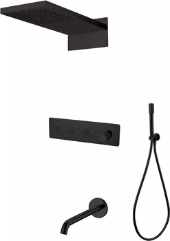 Душевой комплект Boheme Fusion 130-2-B С ВНУТРЕННЕЙ ЧАСТЬЮ, Black