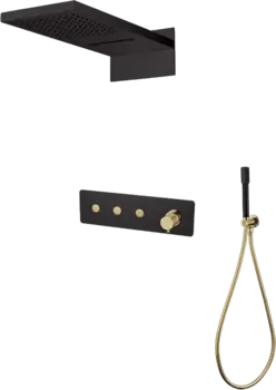 Душевой комплект Boheme Fusion 130-BG С ВНУТРЕННЕЙ ЧАСТЬЮ, Black Gold