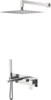 Душевой комплект Boheme Qubic 474-NB С ВНУТРЕННЕЙ ЧАСТЬЮ, brushed nickel