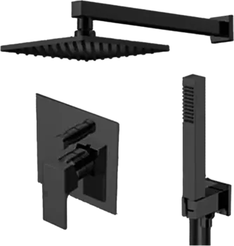 Душевой комплект Gattoni Kubik KTQ15/PDNO С ВНУТРЕННЕЙ ЧАСТЬЮ, nero opaco