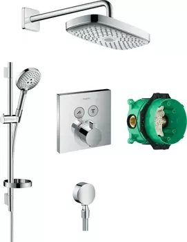 Душевой комплект Hansgrohe Raindance Select E 300 (2 jet) 27385000 + 26630000 + 27506000 + 15763000