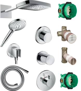 Душевой комплект Hansgrohe Raindance Select E 300 (3 jet) 26468000 + 26530000 + 26487000 + 28276000 + 15932000 + 15972000