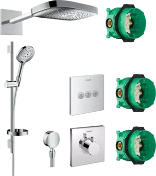 Душевой комплект Hansgrohe Raindance Select E 300 (3 jet) 26468000 + 26630000 + 27506000 + 15760000 + 15764000