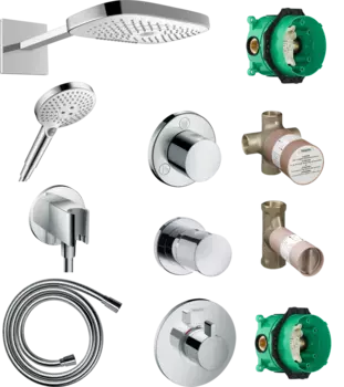 Душевой комплект Hansgrohe Raindance Select E 300 (3 jet) 26468400 + 26530400 + 26487000 + 28276000 + 15932000 + 15972000