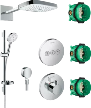 Душевой комплект Hansgrohe Raindance Select E 300 (3 jet) 26468400 + 26630400 + 27506000 + 15741000 + 15745000