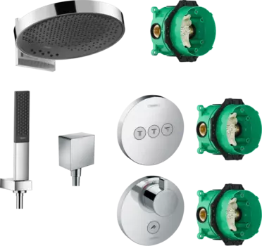 Душевой комплект Hansgrohe Rainfinity 360 (3 jet) 26234000 + 26857000 + 26455000 + 15742000 + 15745000