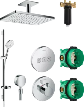 Душевой комплект Hansgrohe Rainmaker Select 460 (2 jet) 24004400 + 24010180 + 26631400 + 27506000 + 15741000 + 15745000