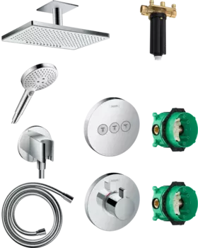 Душевой комплект Hansgrohe Rainmaker Select 460 (2 jet) 24004400 + 26530400 + 26487000 + 28276000 + 15741000 + 15745000