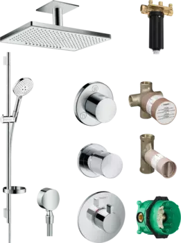 Душевой комплект Hansgrohe Rainmaker Select 460 (2 jet) 24004400 + 26631400 + 27506000 + 15932000 + 15972000 + 15756000