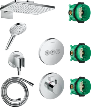 Душевой комплект Hansgrohe Rainmaker Select 460 (2 jet) 24005400 + 26530400 + 26487000 + 28276000 + 15741000 + 15745000