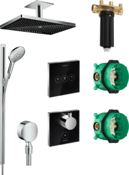Душевой комплект Hansgrohe Rainmaker Select 460 (3 jet) 24006600 + 26626000 + 27506000 + 15735600 + 15736600