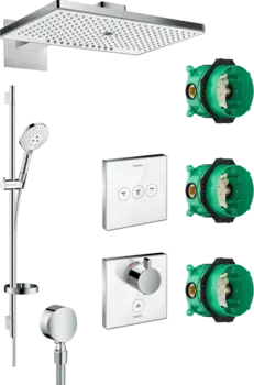 Душевой комплект Hansgrohe Rainmaker Select 460 (3 jet) 24007400 + 26631400 + 27506000 + 15735400 + 15736400