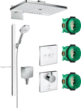 Душевой комплект Hansgrohe Rainmaker Select 460 (3 jet) 24007400 + 27648400 + 26455000 + 15735400 + 15736400