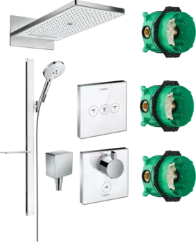 Душевой комплект Hansgrohe Rainmaker Select 580 (3 jet) 24001400 + 27648400 + 26455000 + 15735400 + 15736400
