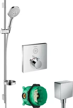 Душевой комплект Hansgrohe Термостат ShowerSelect 15762000 + 26631000 + 26455000 + 01800180
