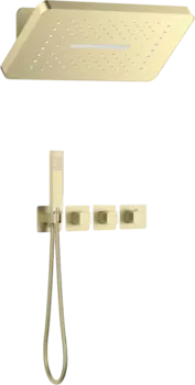 Душевой комплект Timo Petruma SX-5249/17SM С ВНУТРЕННЕЙ ЧАСТЬЮ, с термостатом, матовое золото
