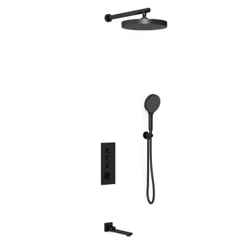 Душевой комплект Vincea Inspire VSFW-433TI2MB с термостатом, черный