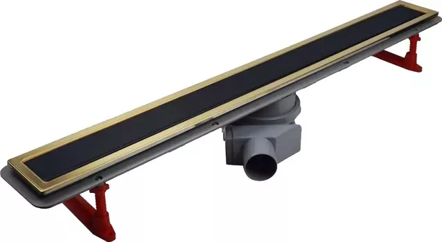 Душевой лоток Pestan Confluo Premium Gold Black Glass Line 13100114 45 см, gold