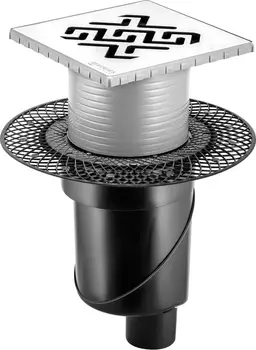 Душевой трап Berges Wasserhaus Platz Antik 091061 15x15 см, хром