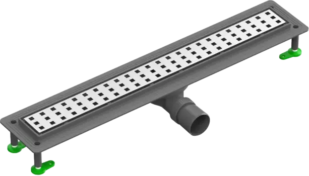Душевой трап (лоток) CTESI Flow Square 600 с решеткой и опорами BK4024630