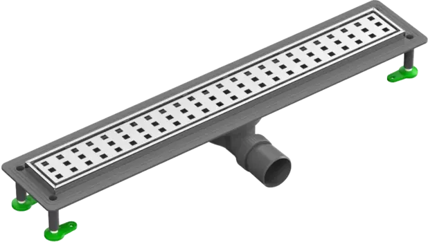 Душевой трап (лоток) CTESI Way Square 600 с решеткой и опорами BK4024130