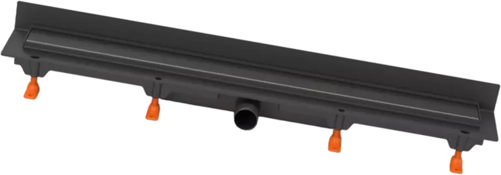 Душевой трап (лоток) Paini Klasik 65 см, D40, монтаж к стене, черный матовый CH650KC2