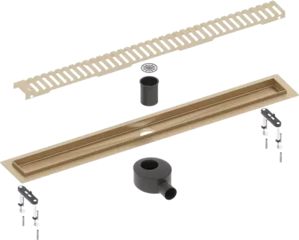 Душевой трап (лоток) Timo Drain Systems DS230109/17 900 вставка lines, золото матовое