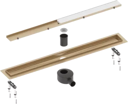 Душевой трап (лоток) Timo Drain Systems DS230210/17 1000 двусторонняя панель plate под плитку, золото матовое